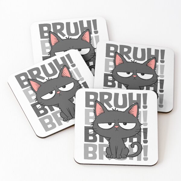 Item preview, Bruh Cat Sarcastic Unimpressed Black Cat Cartoon designed and sold by ShirtWreck.