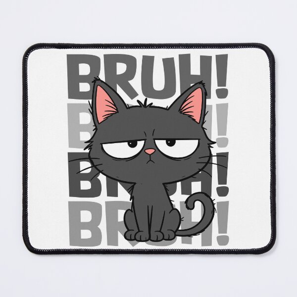 Item preview, Bruh Cat Sarcastic Unimpressed Black Cat Cartoon designed and sold by ShirtWreck.