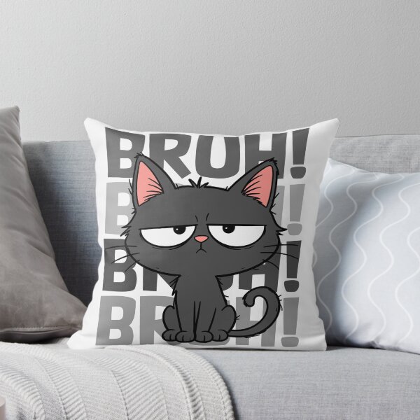 Item preview, Bruh Cat Sarcastic Unimpressed Black Cat Cartoon designed and sold by ShirtWreck.