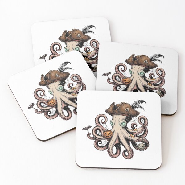 Item preview, Funny Pirate Octopus Halloween Retro Sea Creature Design designed and sold by ZACK ART.