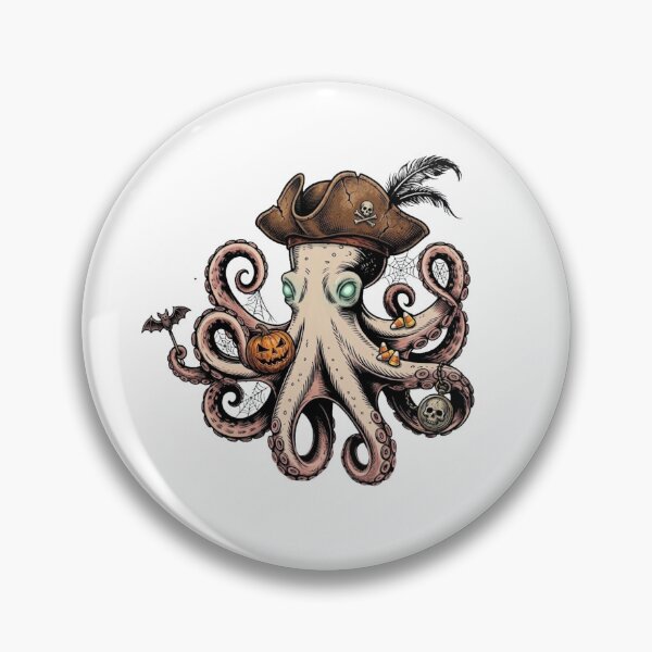 Item preview, Funny Pirate Octopus Halloween Retro Sea Creature Design designed and sold by ZACK ART.