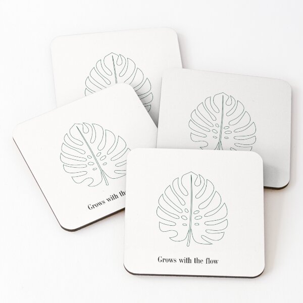 Item preview, Grows with the flow minimalist monstera plant pun designed and sold by Jazzytouch.