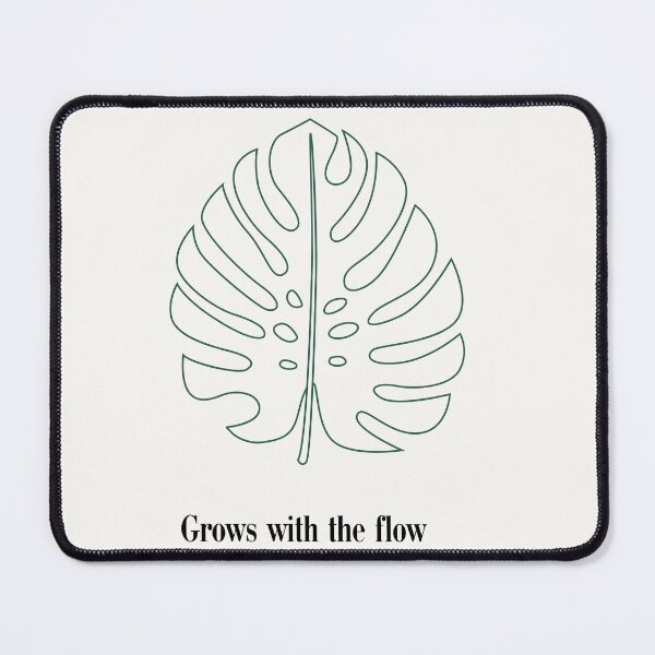 Item preview, Grows with the flow minimalist monstera plant pun designed and sold by Jazzytouch.