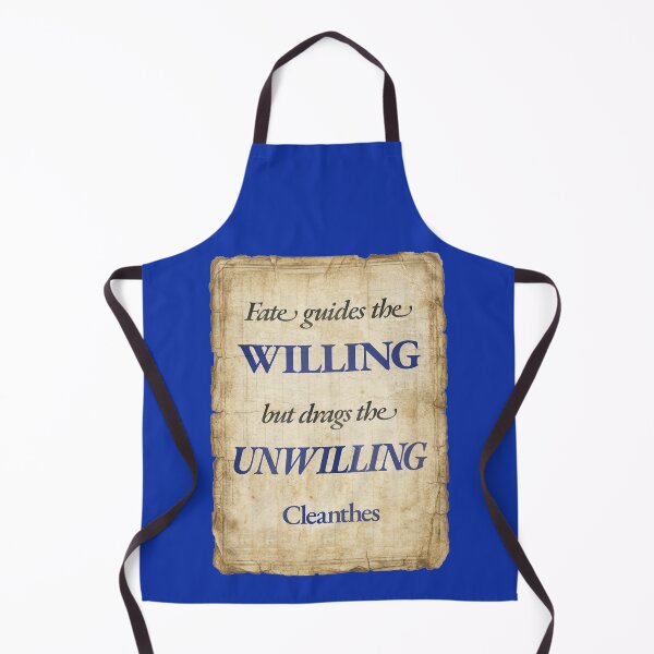 Item preview, Fate Guides the Willing but Drags the Unwilling - Cleanthes - Vintage Distressed Stoic Quote - Egyptian Blue Version designed and sold by Stoic Core.
