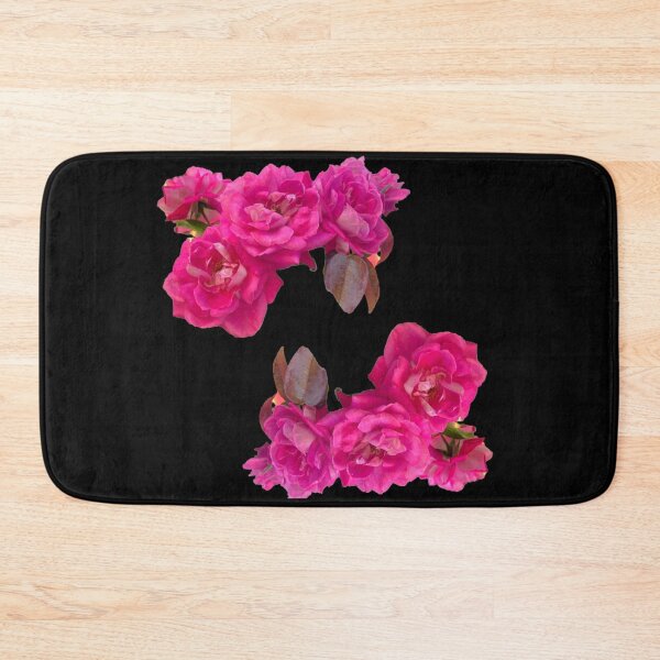 Item preview, Vibrant Hot Pink Rose Cluster - Romantic Dark Floral Botanical Art designed and sold by BalkanBloomArt.