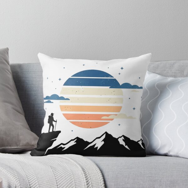 Item preview, Moonlit Mountain Explorer Retro Art designed and sold by meghnad.