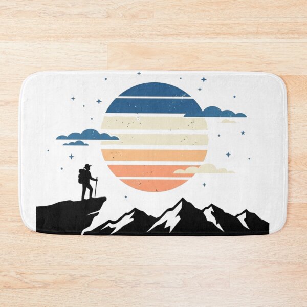 Item preview, Moonlit Mountain Explorer Retro Art designed and sold by meghnad.