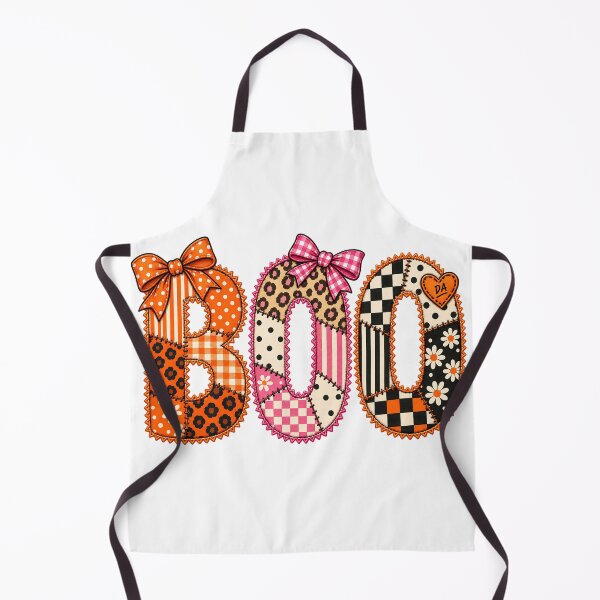 Item preview, Patchwork BOO Coquette Bow Ribbon Halloween Typography Art designed and sold by DesignArtist.ia.