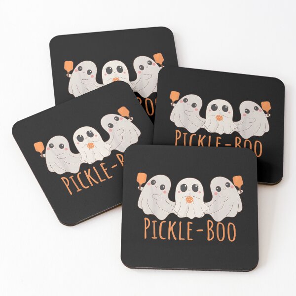 Item preview, Spooky Dink Fun Pickle Boo Ghost Playing Pickleball designed and sold by ZariahNey.