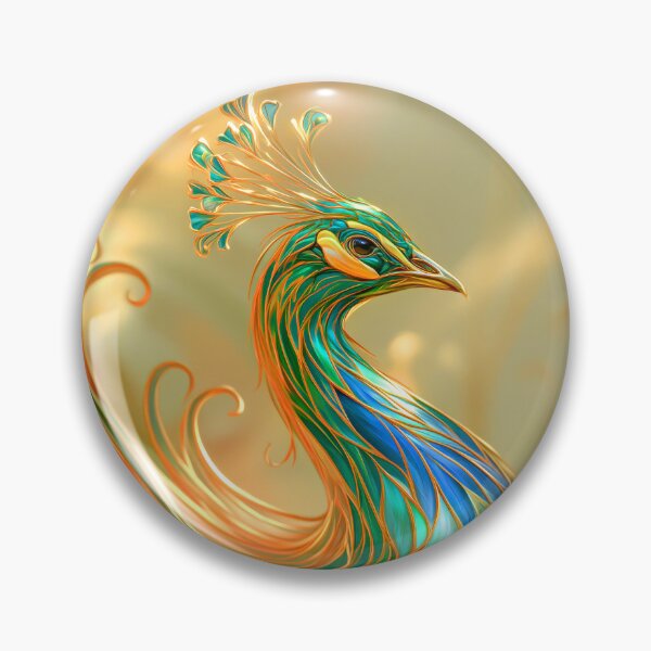 Item preview, Vibrant Majestic Peacock with Red, Green, and Gold Accents designed and sold by MargaretWiktor.