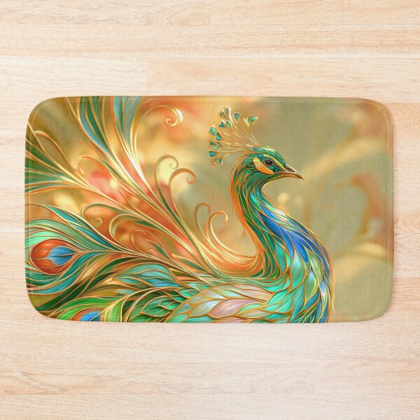 Item preview, Vibrant Majestic Peacock with Red, Green, and Gold Accents designed and sold by MargaretWiktor.