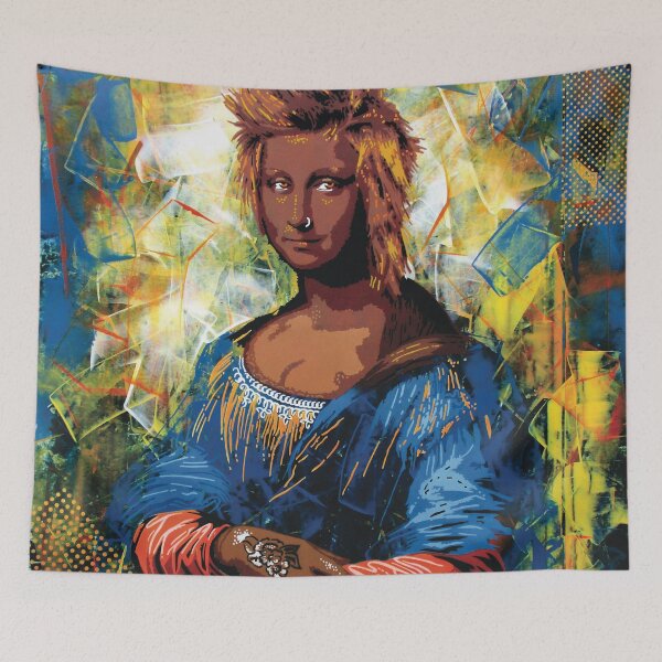 Item preview, Handmade Mixed Media Cyberpunk Mona Lisa - Street Art Icon designed and sold by supernikol.