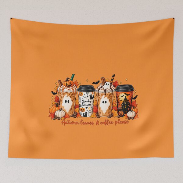 Item preview, Autumn Leaves And Coffee, Trick Or Treat, Fright Night, 31 October, Spooky Season designed and sold by vintagearttee.