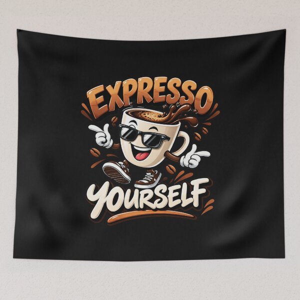 Item preview, Expresso Yourself – Funny Coffee Character Design designed and sold by CraigDesignWork.