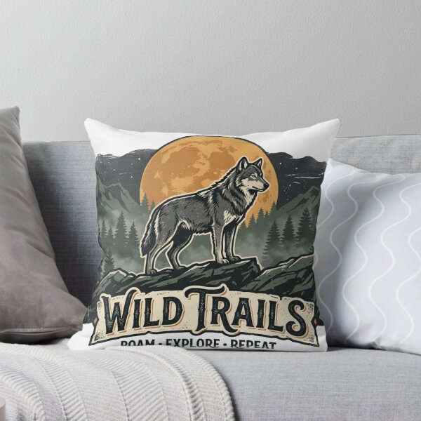 Item preview, Wild Trails Wolf Moon Vintage Outdoor Adventure designed and sold by meghnad.