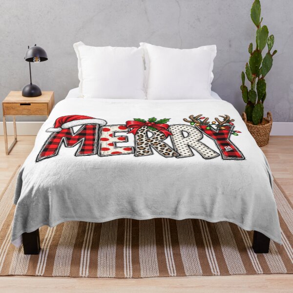 Item preview, Merry Buffalo Plaid Leopard Christmas Santa Reindeer Typography Art designed and sold by DesignArtist.ia.