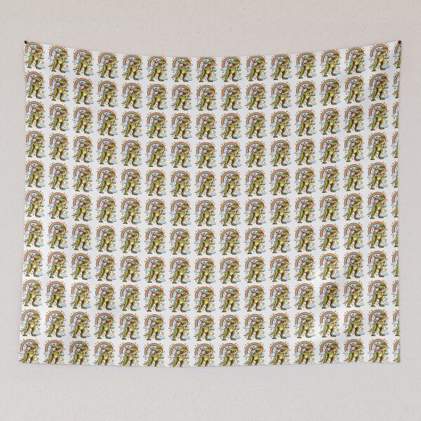 Item preview, Retro Dog Riding Dinosaur Rainbow Stars designed and sold by Moizento.