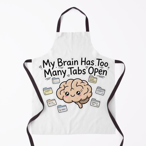 Item preview, My Brain Has Too Many Tabs Open - Funny Brain Mental Health Sticker designed and sold by Htkester1.