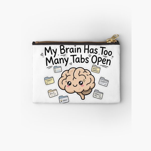 Item preview, My Brain Has Too Many Tabs Open - Funny Brain Mental Health Sticker designed and sold by Htkester1.
