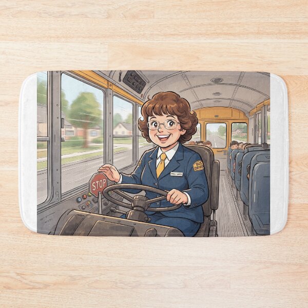Item preview, Smiling School Bus Driver Anime Style designed and sold by Home Decor Art.