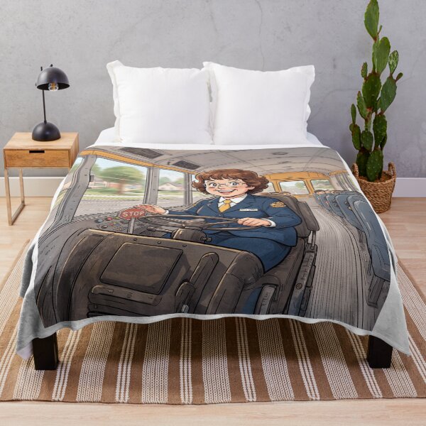 Item preview, Smiling School Bus Driver Anime Style designed and sold by Home Decor Art.