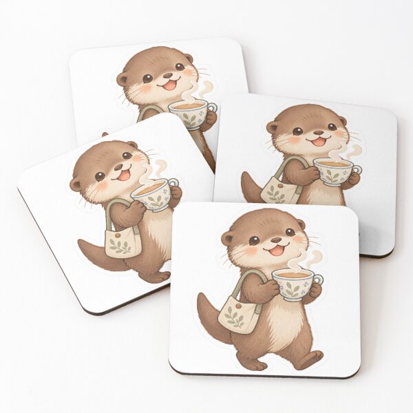 Item preview, Otter Carrying Tea | Cute Cozy Animal Illustration designed and sold by morikuma.