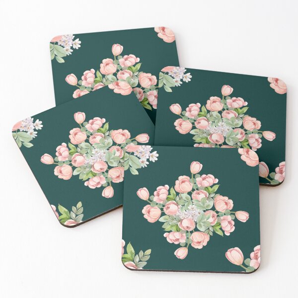 Item preview, Dark Emerald Pink Tulip Floral Seamless Pattern designed and sold by ​Jyoti Digital Artist.
