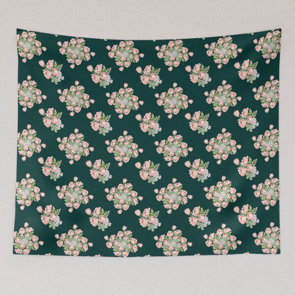 Item preview, Dark Emerald Pink Tulip Floral Seamless Pattern designed and sold by ​Jyoti Digital Artist.