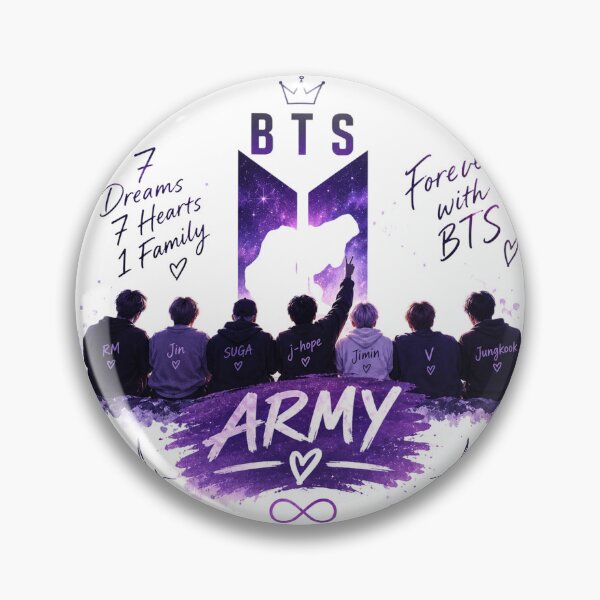Item preview, BTS ARMY 7 Dreams 7 Hearts Purple Galaxy Fan Art Design designed and sold by Feminine Energy Studio .