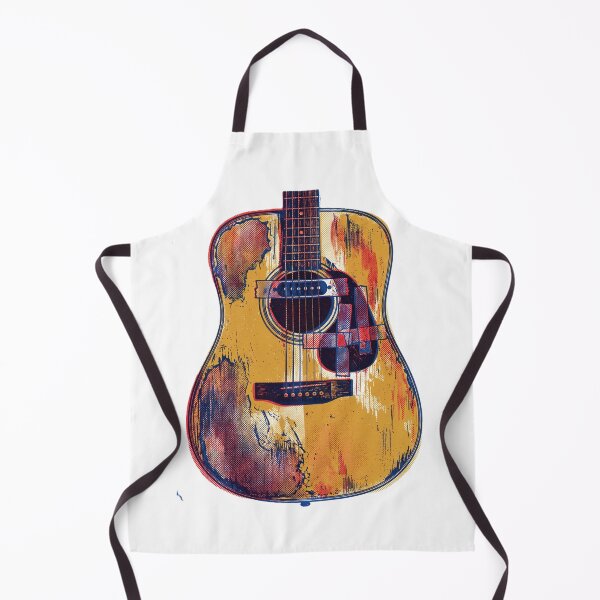 Item preview, Gritty Risograph Textured Worn Guitar Print Art designed and sold by AURA Vibes.