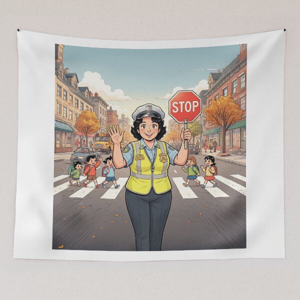 Item preview, Smiling School Crossing Guard Anime Style designed and sold by Home Decor Art.