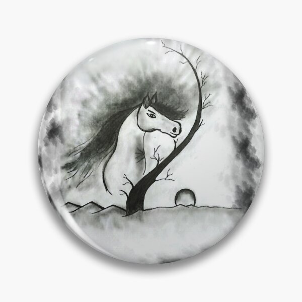 Item preview, Hand-Drawn Horse Tree Optical Illusion Sketch designed and sold by Alaakadry800.