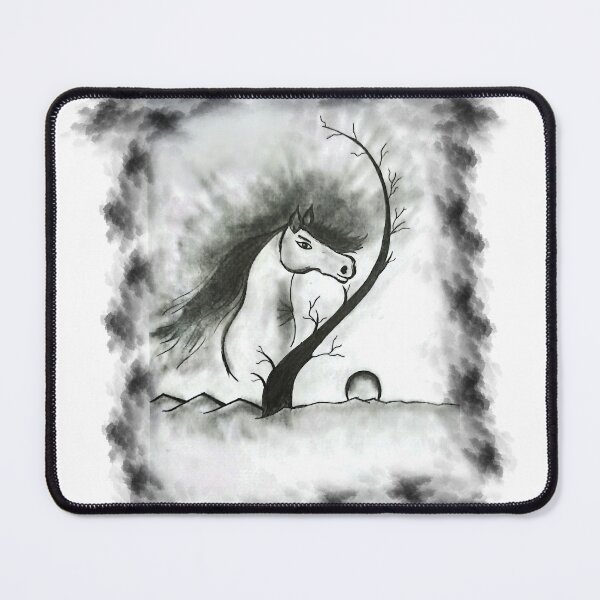 Item preview, Hand-Drawn Horse Tree Optical Illusion Sketch designed and sold by Alaakadry800.