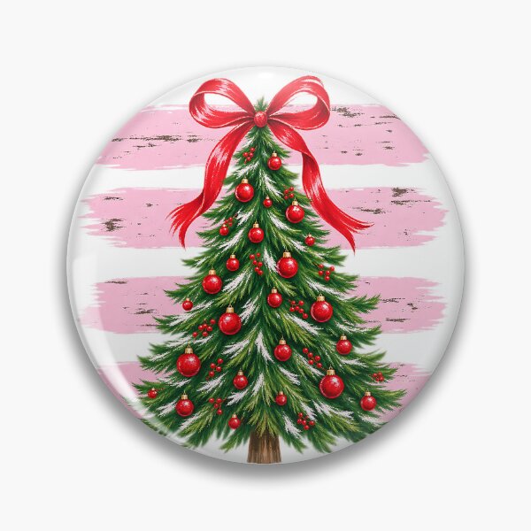 Item preview, Coquette Christmas Tree Red Bow Pink Brushstroke Art designed and sold by DesignArtist.ia.
