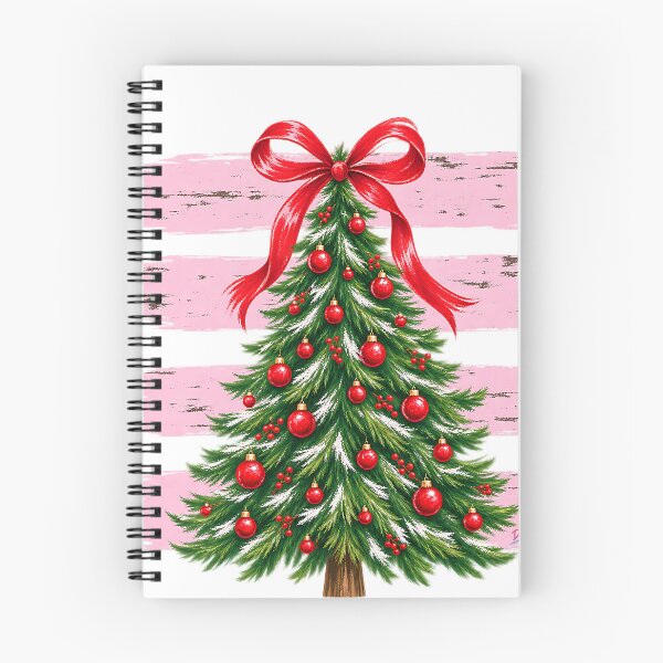 Item preview, Coquette Christmas Tree Red Bow Pink Brushstroke Art designed and sold by DesignArtist.ia.