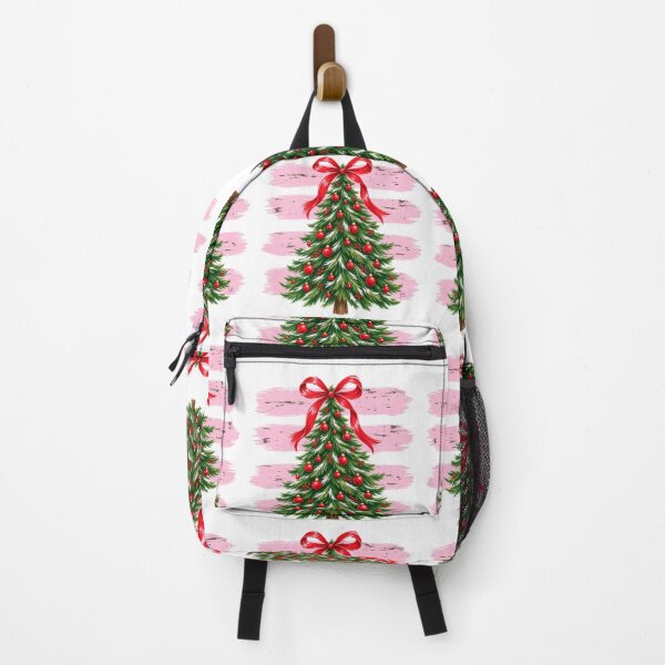 Item preview, Coquette Christmas Tree Red Bow Pink Brushstroke Art designed and sold by DesignArtist.ia.