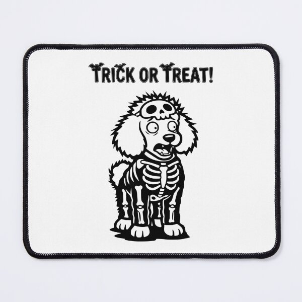 Item preview, Trick Or Treat Skeleton Costume Poodle Scared Halloween Dog Art designed and sold by The Bold Line Studio.