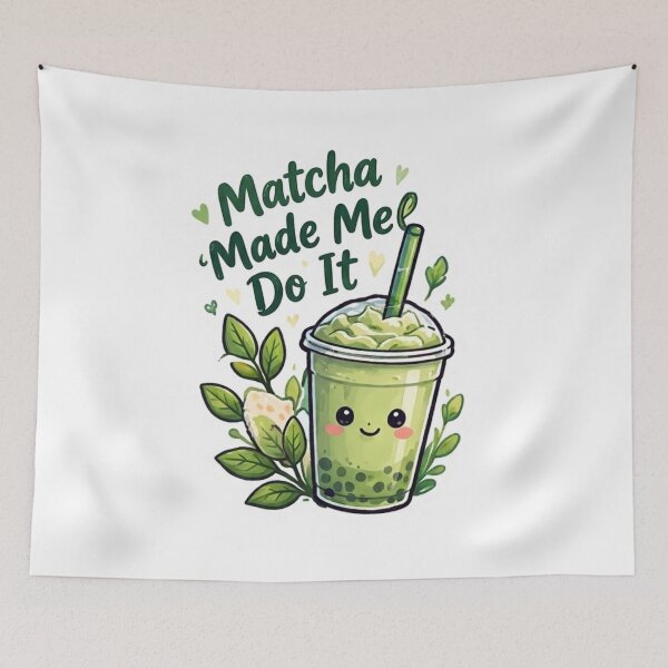 Item preview, Matcha Made Me Do It - Cute Kawaii Boba Green Tea Drink designed and sold by Nunaprettyshop.