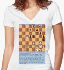 #Chess, #play chess, chess #piece, chess #set, chess #master, Chinese chess, chess #tournament, #game of chess, chess #board, #pawns, #king, #queen, #rook, #bishop, #knight, #pawn Women's Fitted V-Neck T-Shirt