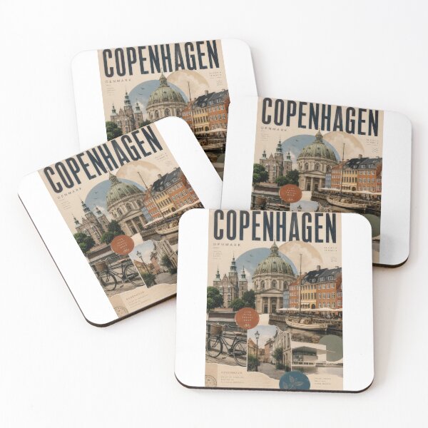 Item preview, Wall Art - Postcard - Copenhagen Travel Poster | Vintage Scandinavian City Collage Wall Art designed and sold by ForeverPrintsOK.