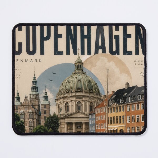 Item preview, Wall Art - Postcard - Copenhagen Travel Poster | Vintage Scandinavian City Collage Wall Art designed and sold by ForeverPrintsOK.