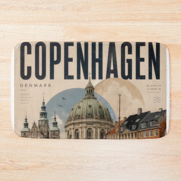Item preview, Wall Art - Postcard - Copenhagen Travel Poster | Vintage Scandinavian City Collage Wall Art designed and sold by ForeverPrintsOK.