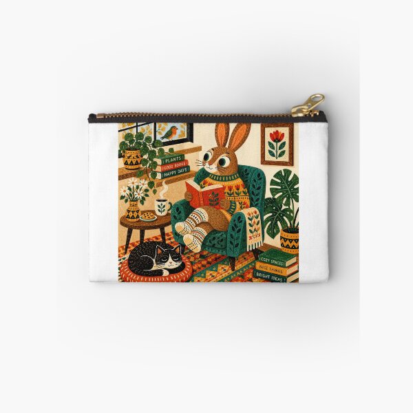 Item preview, Wall Art - Postcard - T-shirt: CozyReadingNook Art Print | Whimsical Book Lover Bunny Cottagecore Illustration designed and sold by ForeverPrintsOK.