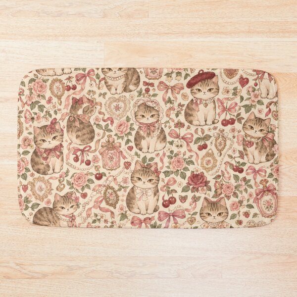 Item preview, Vintage Floral Cat Pattern designed and sold by Iampoji.