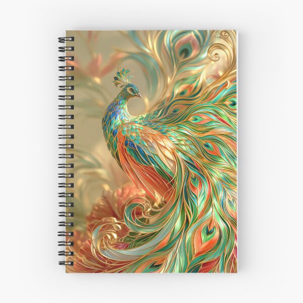 Item preview, Vibrant Majestic Peacock with Red, Green, and Gold Accents designed and sold by MargaretWiktor.