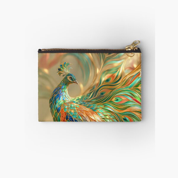 Item preview, Vibrant Majestic Peacock with Red, Green, and Gold Accents designed and sold by MargaretWiktor.