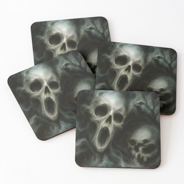 Item preview, Haunted Screaming Skulls Gothic Halloween Painting designed and sold by PandaTShirtShop.