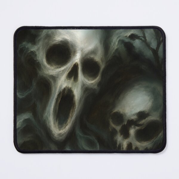 Item preview, Haunted Screaming Skulls Gothic Halloween Painting designed and sold by PandaTShirtShop.