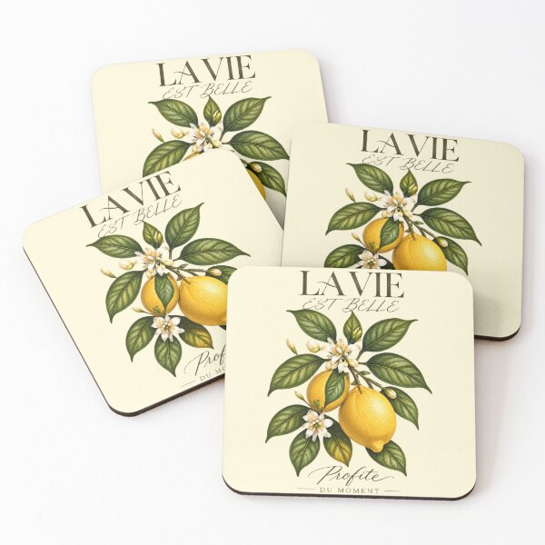 Item preview, La Vie Est Belle Botanical Lemon Illustration Artwork designed and sold by Fictio ⭐​⭐​⭐​⭐​⭐​.