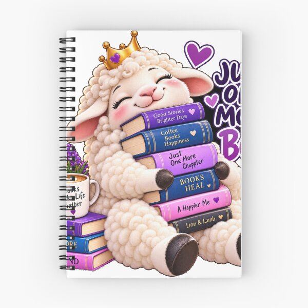 Item preview, Just One More - Cute Book Lover Lamb designed and sold by RadinaIllust.